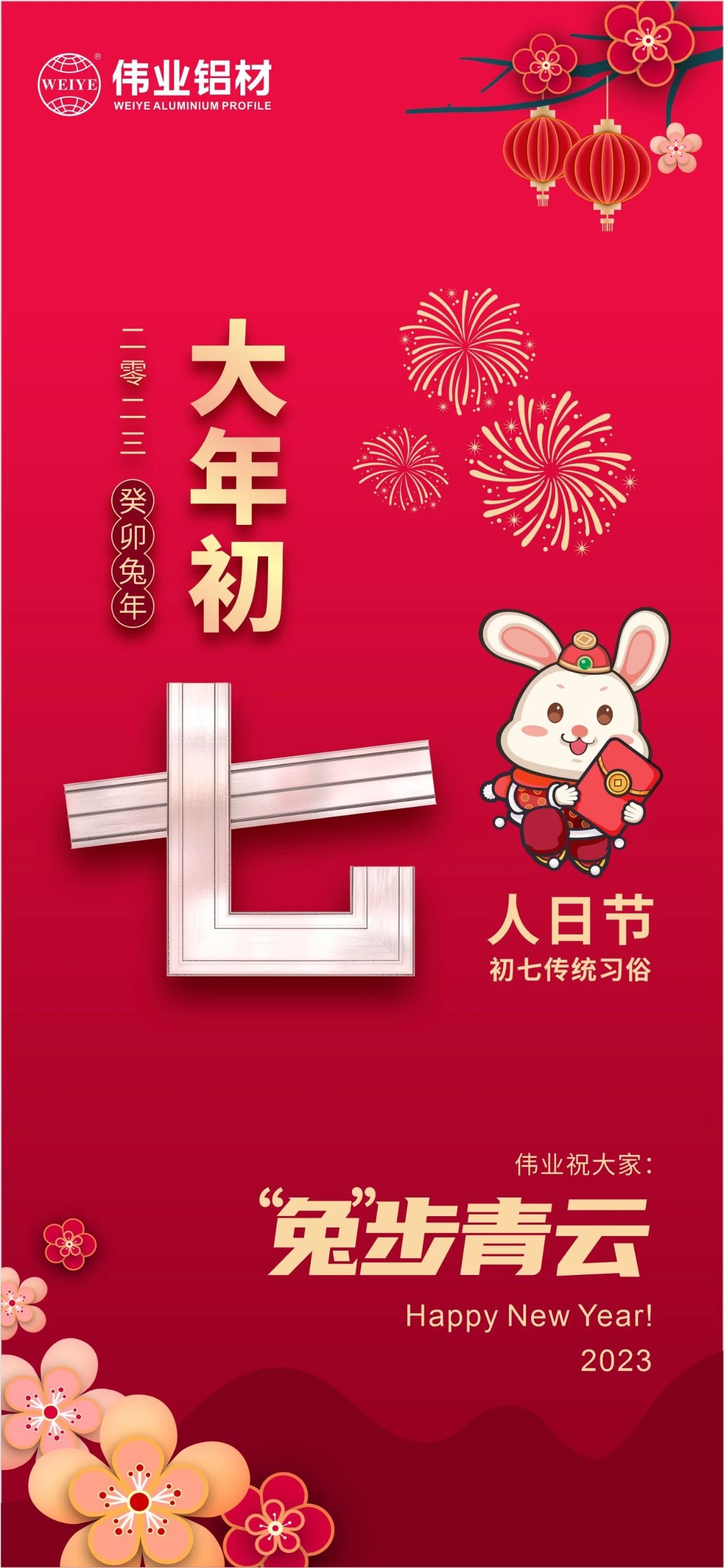 大年初七·人日節｜偉業祝您“兔”步青云！